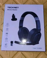 TECKNET Bluetooth Headset TK-HS005 - Single/Dual Ear - 50Hrs - Black OPEN BOX