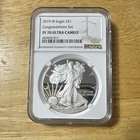 U.S. Mint 2019 American Eagle Silver Proof 1 oz PF70 Ultra Cameo NGC