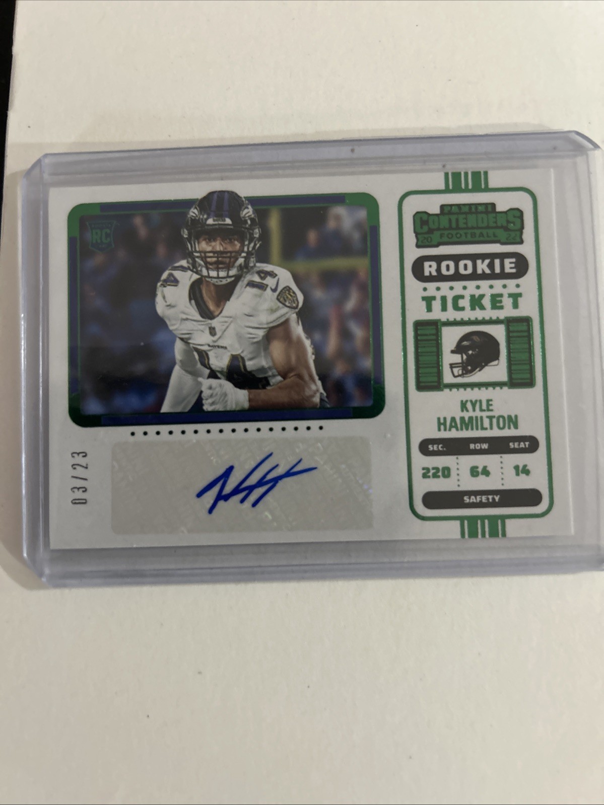 2022 Panini Contenders - Rookie Ticket RPS Variation Kyle Hamilton #128 (AU, RC)