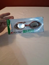 Dolfino Adult Zeus Mirrored Swim Pool Goggles RED UV Protection Lenses