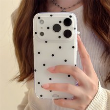 Polka Dot IMD Protective Case Shockproof Cover for iPhone 17 16 15 14 Pro Max