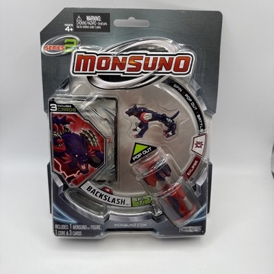 MONSUNO BACKSLASH Spin Battle1 Figur,1 Core, 3 Cards Neu Vintage
