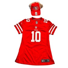 Nike San Francisco 49ers Jimmy Garoppolo 10 Jersey & NEW 47 Brand Hat Set WMNS S