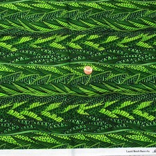 17" Basics Laurel Burch Light and Dark Green Fabric Wavy Leaves