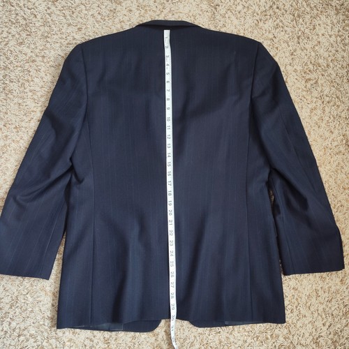 Hickey Freeman Men Size 41R Navy Blue with Red White Blue Thin Stripes Blazer - Picture 5 of 14