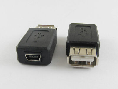 10pcs USB 2.0 A Female Jack To Mini B 5-Pin Female Data Cable Adapter Converter