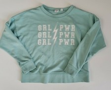 GAP Kids Girl Power Sweatshirt Size 8 Medium Mint Green