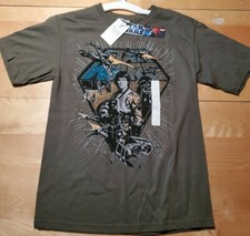 Vintage Star Wars Kids Tshirt Large Luke Skywalker Darth Vader Olive Green NWT