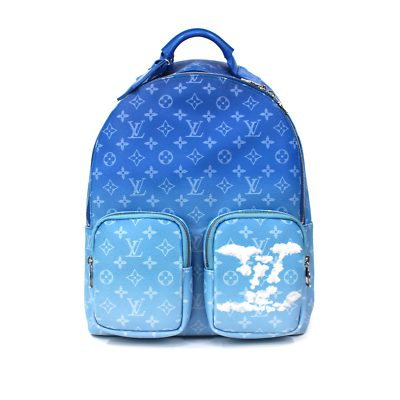 Louis Vuitton Blue Tonal White Monogram Cloud Backpack  display picture 3