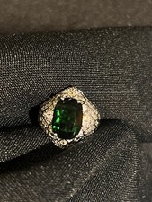 Designer green glass ring