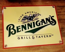 Bennigans restaurant nostalgia sign  .. FREE shipping on any 8 or more signs.  