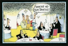Smoking or Nun-Smoking Funny McCoy Bros Birthday Card by Nobleworks