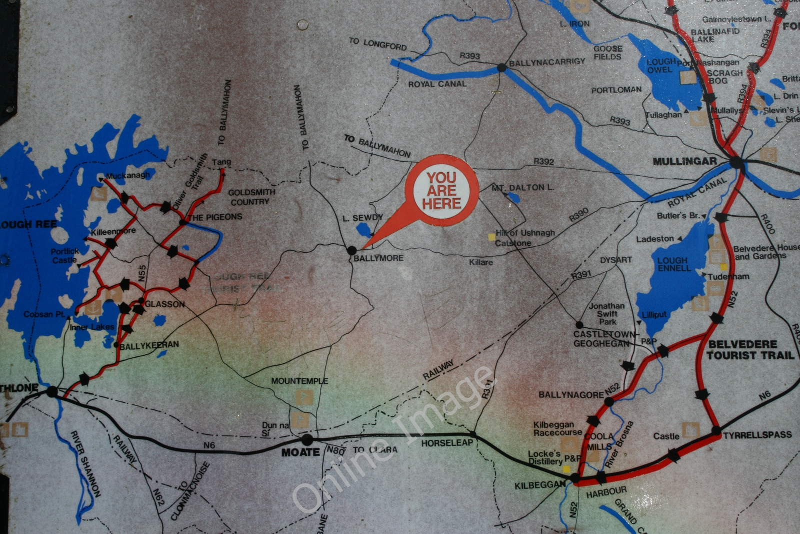 Photo 12x8 Ballymore, County Westmeath An Baile Mor/N2248 Tourist sign