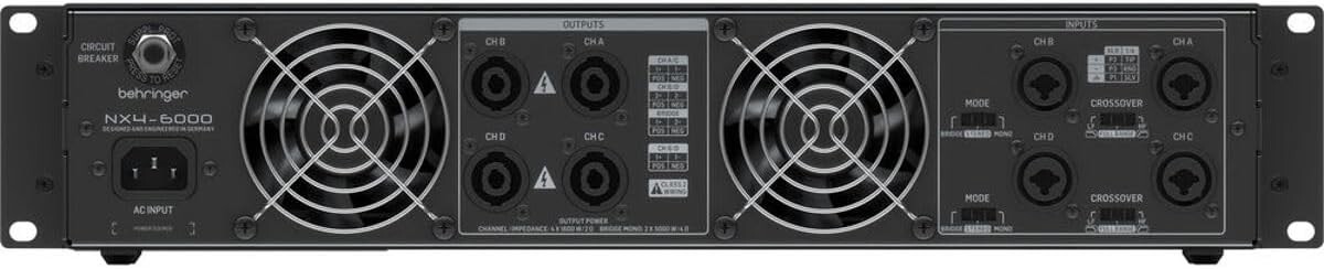 Behringer NX4-6000 4 Channel Power Amplifier for sale online