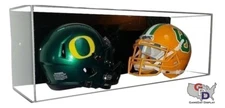 ACRYLIC WALL MOUNT FOOTBALL Double Mini Helmet DISPLAY CASE UV HOLDER A