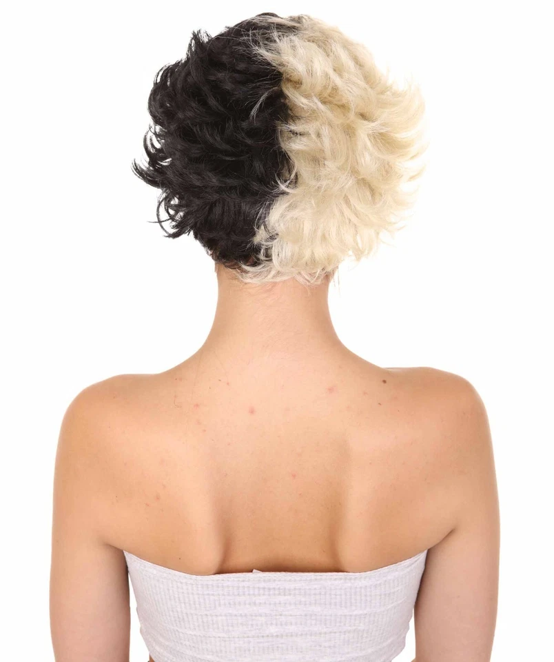 Crubéola, Pixie Corto Dos Tonos Blanco y Negro con Brazalete Corazón HW-3894 (Adulto) Foto 4 de 4