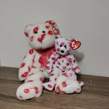 Ty Beanie Babies Smooch 2001 And Kissy 2003 Bear