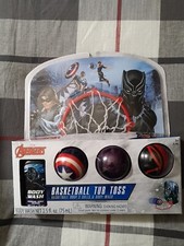 Marvel Avengers Basketball Tub Toss Gift Set 2.5 Oz Body Wash Hoop 3 Balls