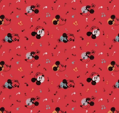 disney mickey mouse and minnie music print cotton fabric by the 1 4 1 2 yard 43 ebay