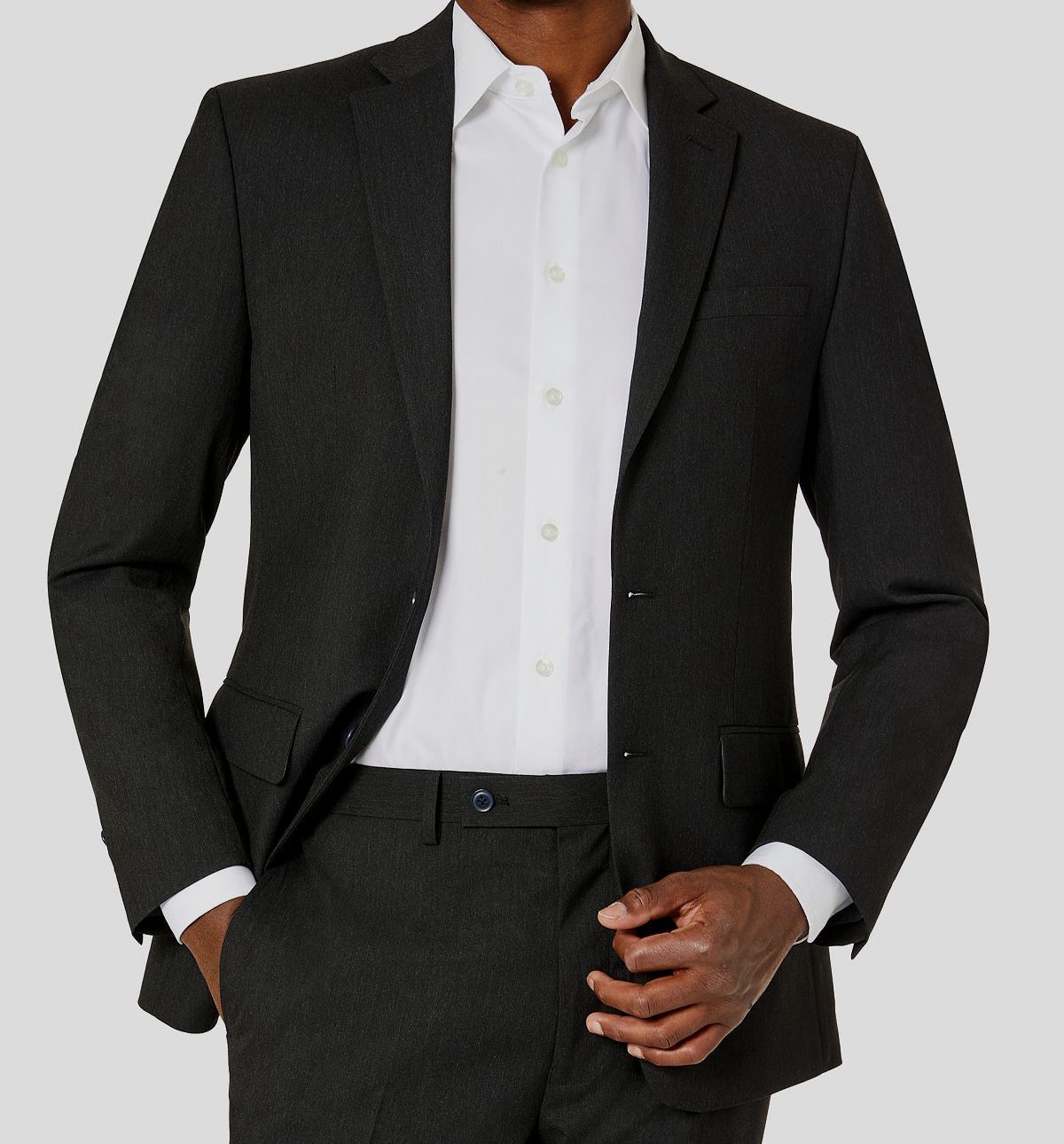 $198 Van Heusen Men's Black Plain Slim-Fit Sport Coat Suit J