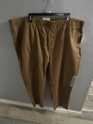 Old Navy Women Pants 3XL Brown Cotton Blend High Rise Comfort Waistband Trouser
