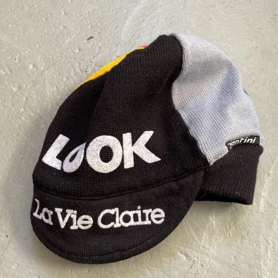 Gorra de ciclismo Santini La Vie Claire “LOOK” vintage años 80 mezcla de lana hecha en Italia Foto 3 de 4