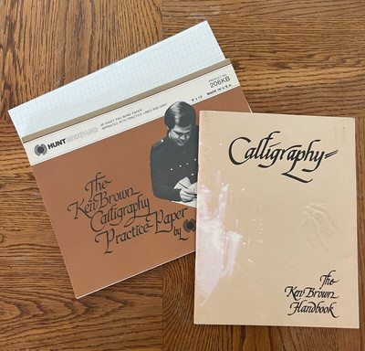 The Ken Brown Calligraphy Handbook plus 2 Practice Paper Pads Notebooks 1977