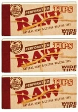 3x Raw Filter Tips Perforated Wide Tips 50 Count 3 PKS *Discounts*FREE USA SHPN!