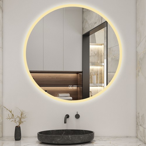 OCEAN Rptonda Specchio bagno LED con dimmerabile e disappannamento e Blue - Foto 3 di 10