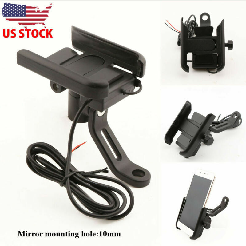 Motorcycle Bike ATV Cell Phone GPS Handlebar Mount Holder W/ USB - Foto 10