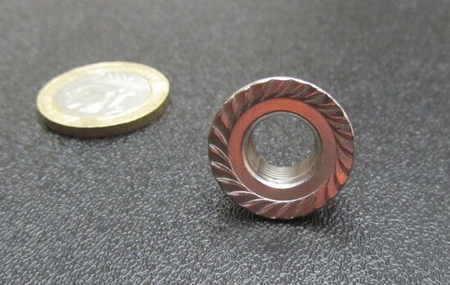 304 Stainless Serrated Flange Nut, RH, 3/8"-24 x 9/16" W, 11/32" H 20 Pcs - Picture 6 of 11