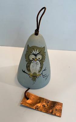 Dobe of Arizona Hand Crafted Ceramic Pottery Owl Windbell Wind Chime Copper