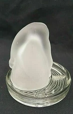 Crystal McKee Frosted  Bottoms Up Shot Glass Pat #77725 With Glass Coaster