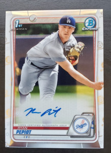 2020 Bowman Chrome Ryan Pepiot 1st Bowman Auto #CPA-RPE Los Angeles Dodgers
