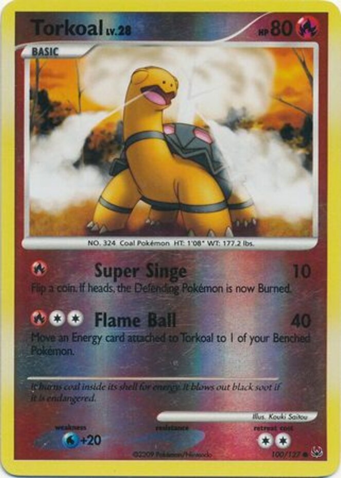 1x Torkoal - 100/127 - Common - Reverse Holo Lightly Played Pokemon Platinum