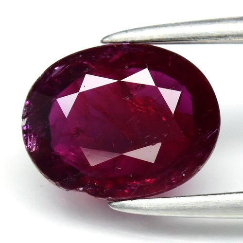 💎 GLC 1.23ct Oval Purplish Red Ruby - Unheated, Stunning Mozambique Gem