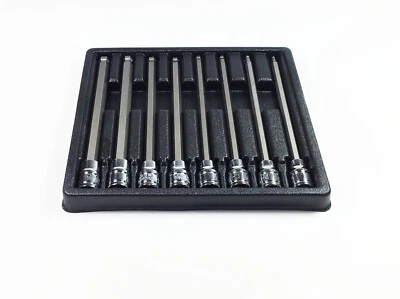 Craft-Equip 8 tlg Innensechskant 3/8" Steckschlüssel Satz Lang Nüsse Kugelkopf