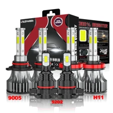 6x 9005 H11 5202 LED Headlight Kit Combo Bulb High Low Beam Super white 20000LM
