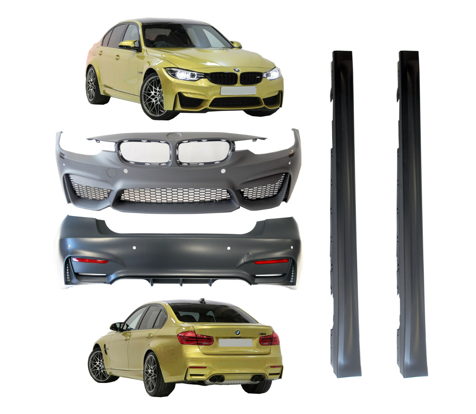 M3 Body Kit Conversion Front Rear Bumper Side Skirts Bmw F30 3 Series 11 14 For Sale Online Ebay