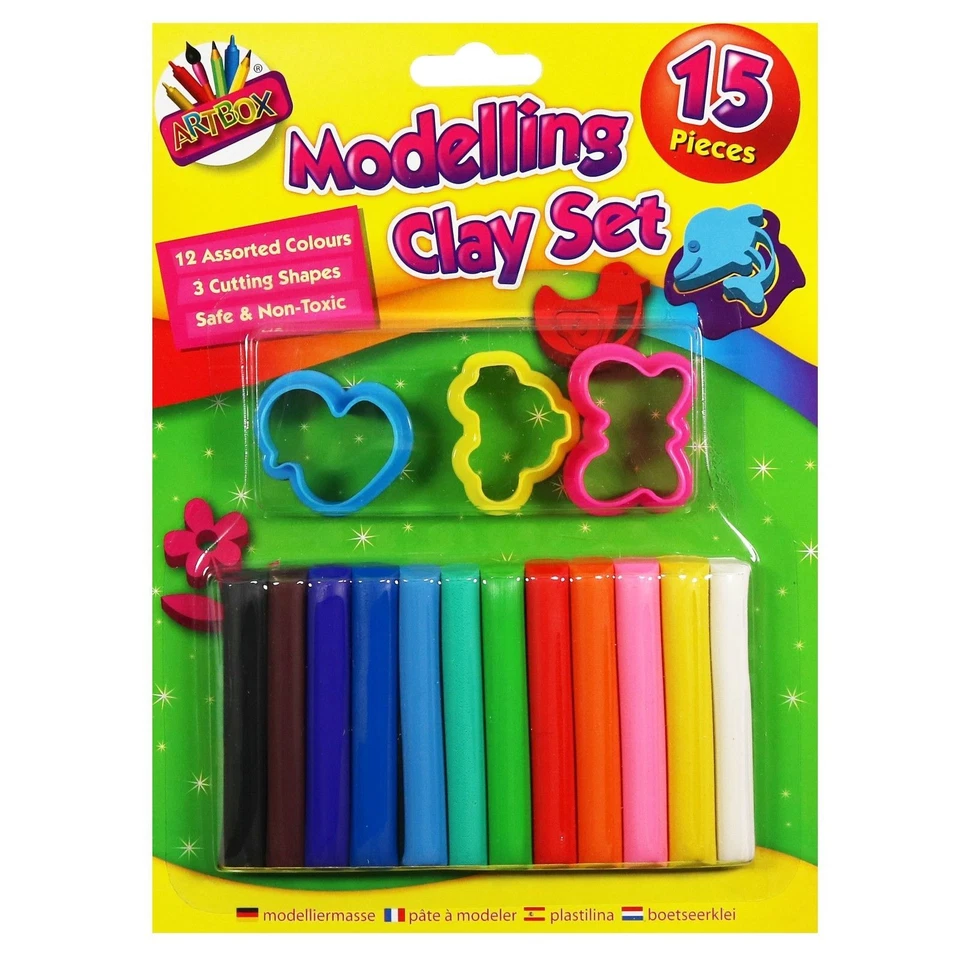 ARTBOX 15 Colours Modelling Clay Strips Set For Art Craft Plasticine Play Doh Party