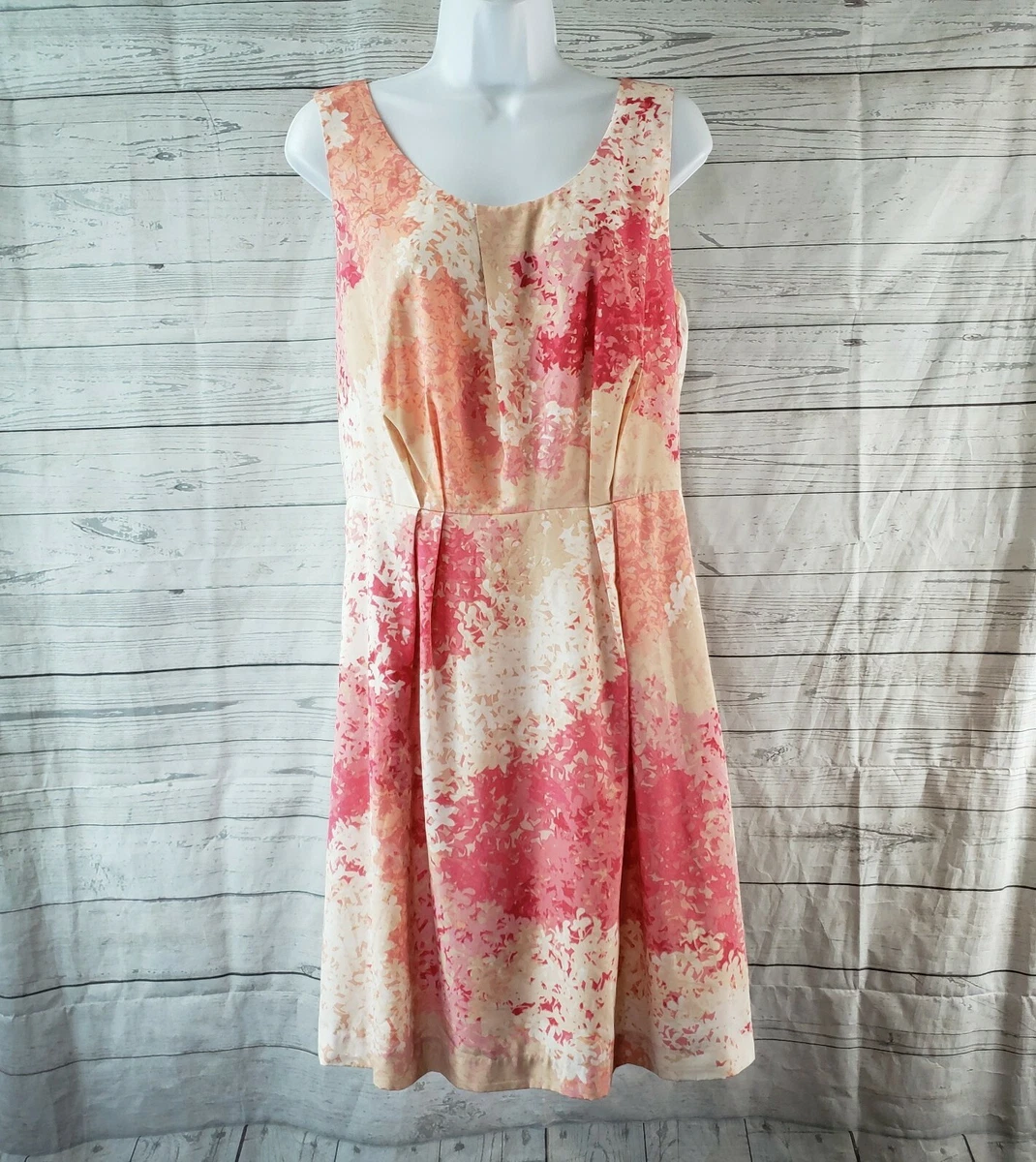 Ann Taylor LOFT Womens Dress Sz 10 Pink Peach Sleeveless | eBay