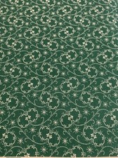 Classic Florals Forest Green  Ivory Calico cotton Studio Fabric per yd 44"