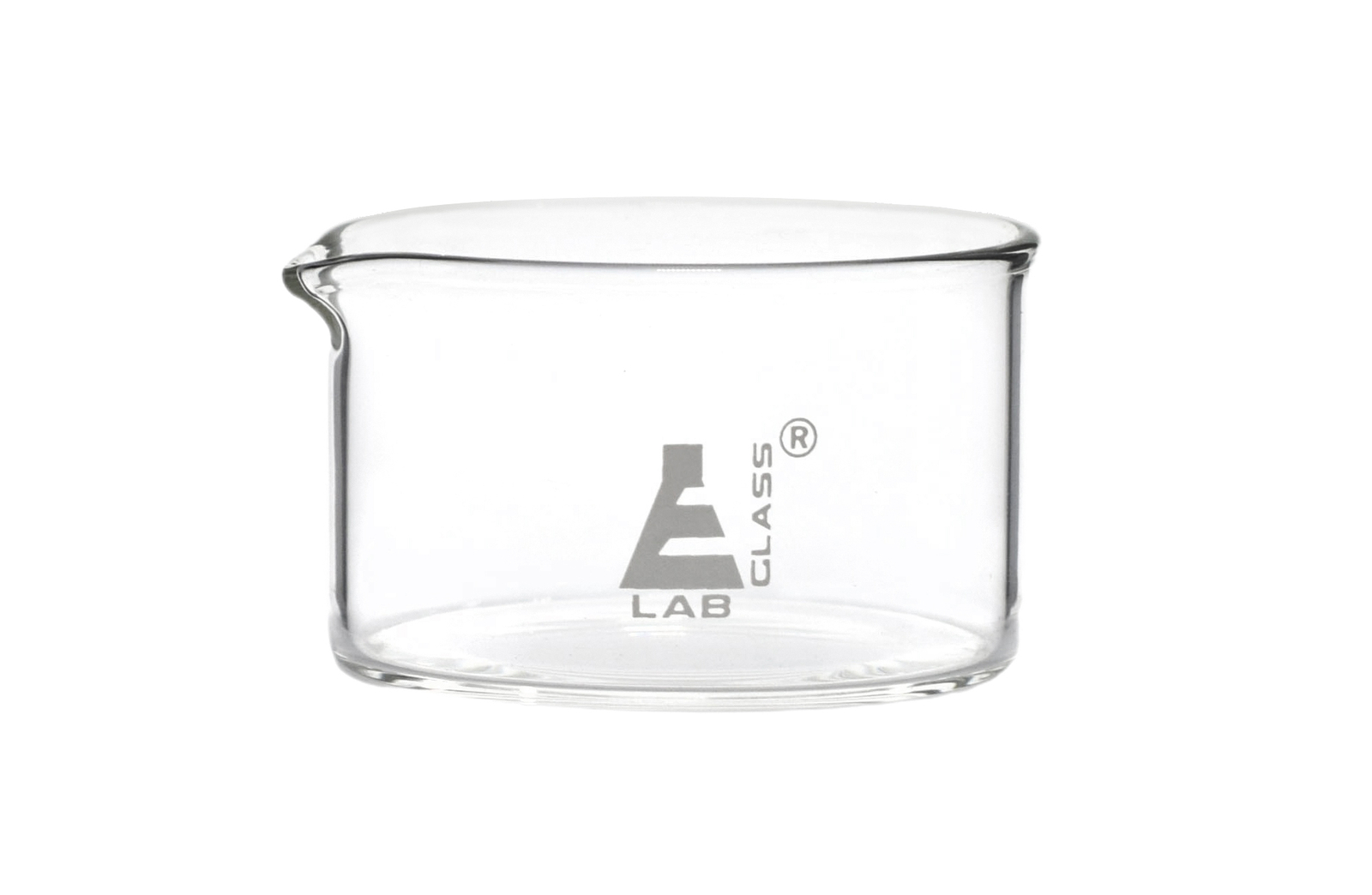 Crystallizing Dish, 300ml - Flat Base, Spout - Borosilicate Glass - Eisco Labs