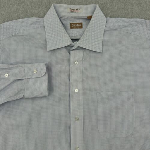 Gitman Bros Hemd Herren 17,5-34 blau micro kariert klassisch Cotonificio Albini - Bild 2 von 9