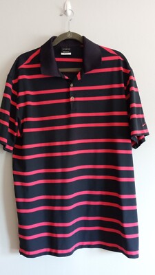 NikeGolf Shirt Size XL Drift Blue/Red Striped