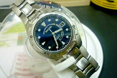 seiko kinetic 100m blue