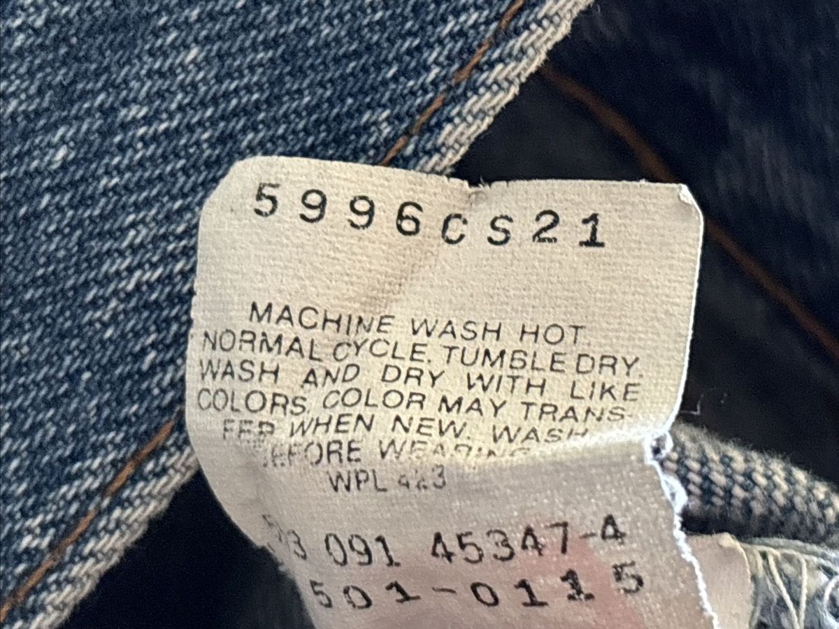 Vintage 90s Levis 501-0115 Blue Made in USA Button Fly Jeans Vintage 90s Levis 501-0115 Blue Made in USA Button Fly Jeans