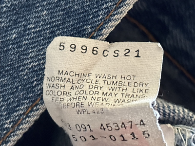 Vintage 90s Levis 501-0115 Blue Made in USA Button Fly Jeans 32x29