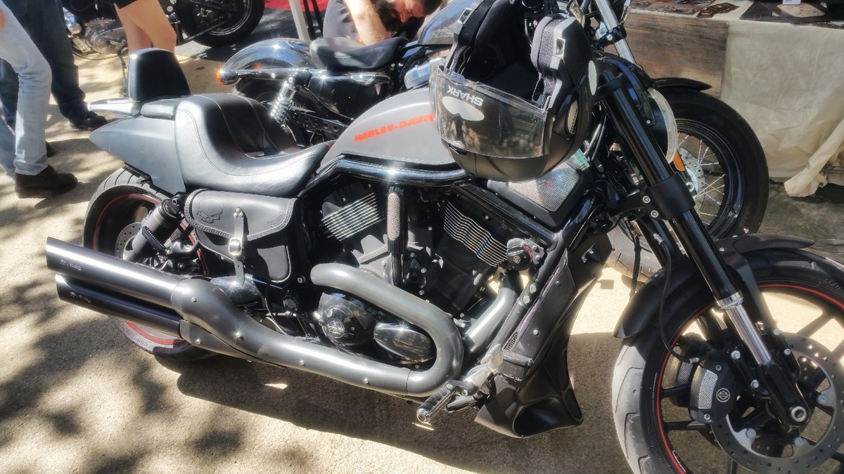ORLETANOS Muscle Blackline Set zijzakken, compatibel met Harley Davidson VROD V-Rod schommeltas, zwart, leer, Nightrod Night Rod zadeltassen