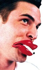 COMICAL BOTOX GIANT RED LIPS LATEX PROSTHETIC FUNNY PARTY COSTUME FA60